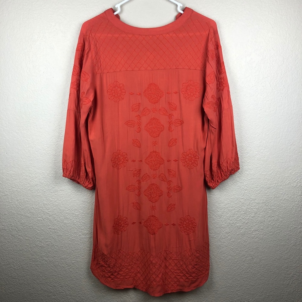 π Maria Rerio Orange-Red Boho Tunic - Picture 5 of 5